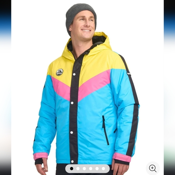 NWT!! Tipsy Elves, Icy Blunder Insulated Jacket, Blue/Black, Size XL, MSRP $190 - Picture 1 of 16